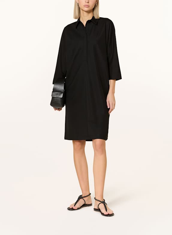 someday Hemdblusenkleid QUIRVE mit 3/4-Arm SCHWARZ