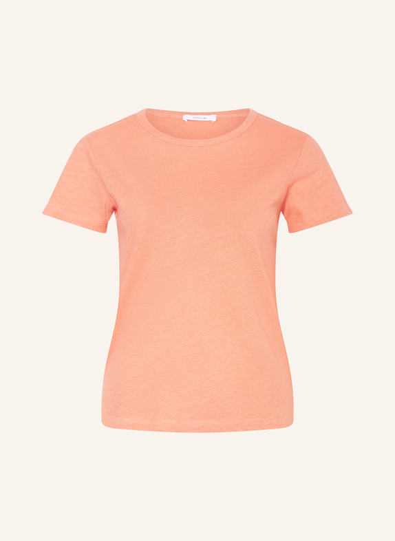 OPUS T-Shirt SORILA mit Leinen HELLORANGE