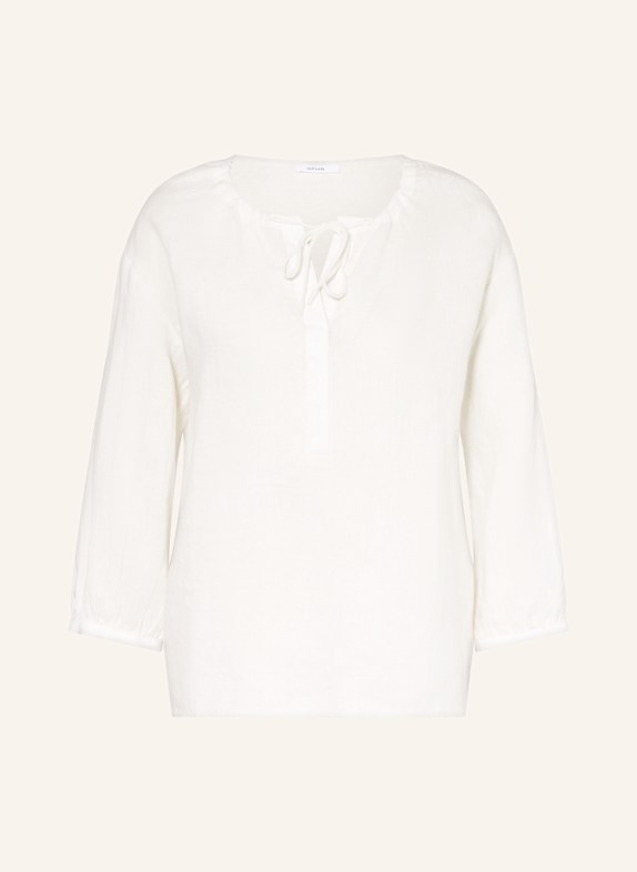OPUS Blusenshirt FEDORA aus Leinen WEISS