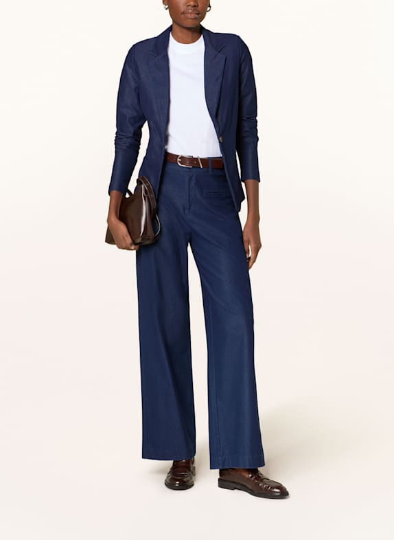 ICHI IHKATE wide leg trousers in denim look DARK BLUE
