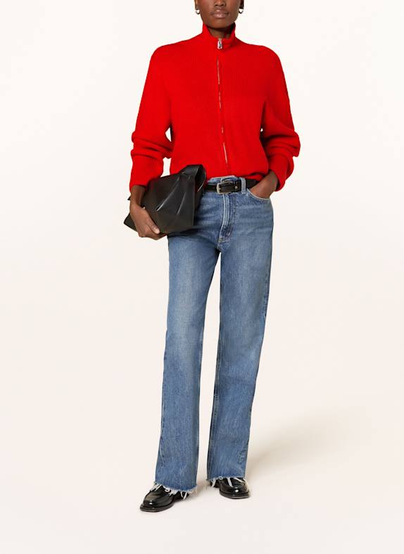 ICHI Fleecová bunda IHDUCIE ČERVENÁ