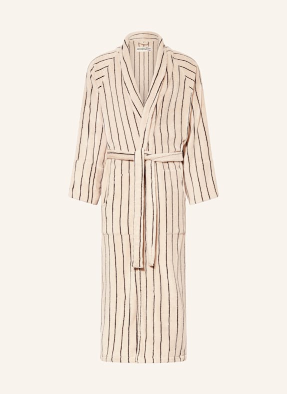 BONGUSTA Unisex-Bademantel NARAM CREME/ DUNKELGRAU