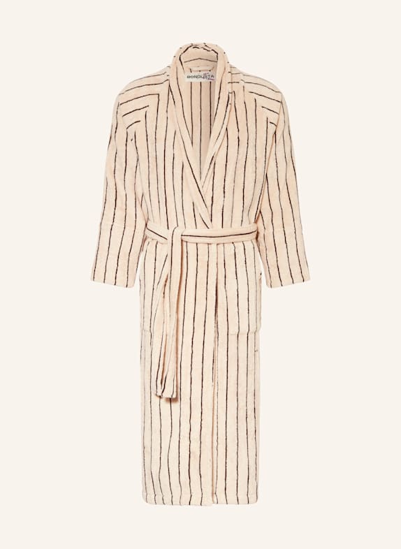 BONGUSTA Unisex-Bademantel NARAM BEIGE/ SCHWARZ