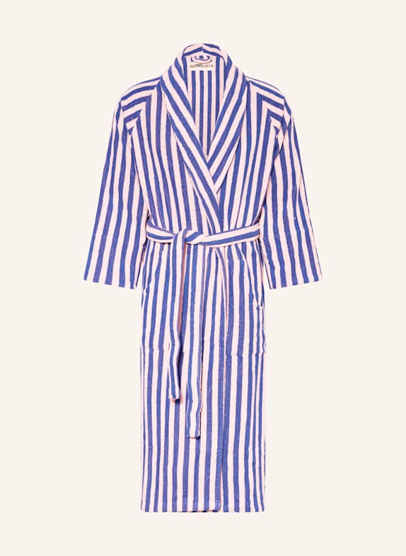 BONGUSTA Unisex-Bademantel NARAM DUNKELBLAU/ ROSÉ