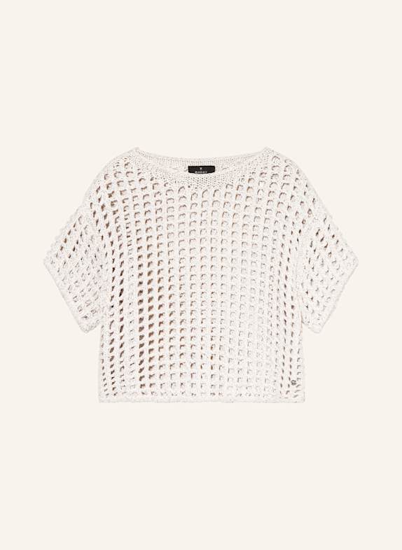 monari Strickshirt mit Glitzergarn ECRU/ SILBER