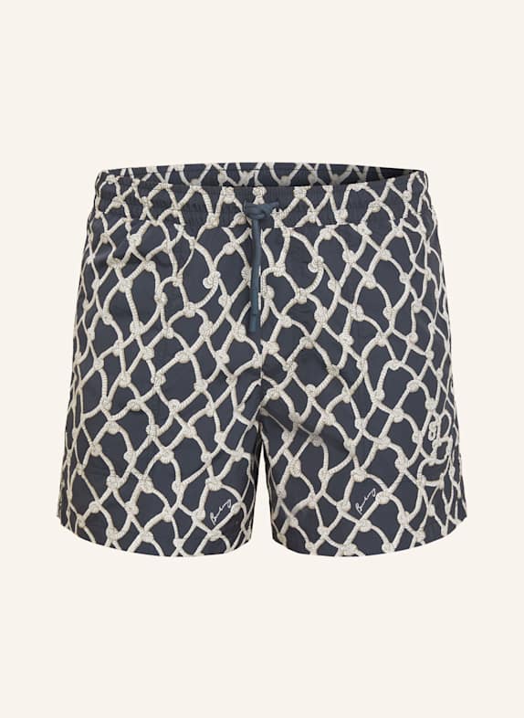 BURBERRY Badeshorts DUNKELBLAU/ TAUPE/ BLAU