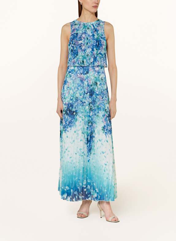 APART Abendkleid mit Plissees TÜRKIS/ BLAU/ LILA