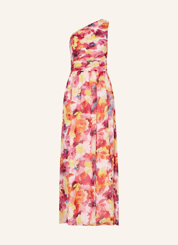 APART One-Shoulder-Kleid PINK/ NEONGELB/ BLAU