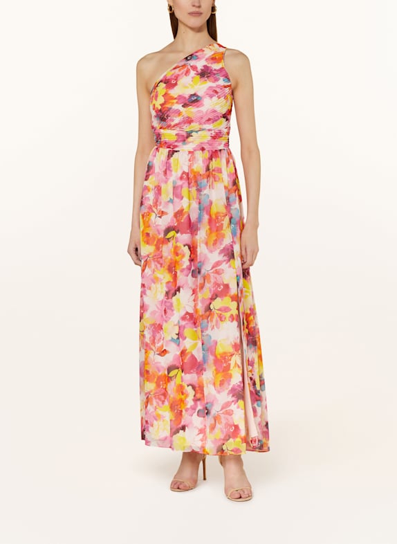 APART One-Shoulder-Kleid PINK/ NEONGELB/ BLAU