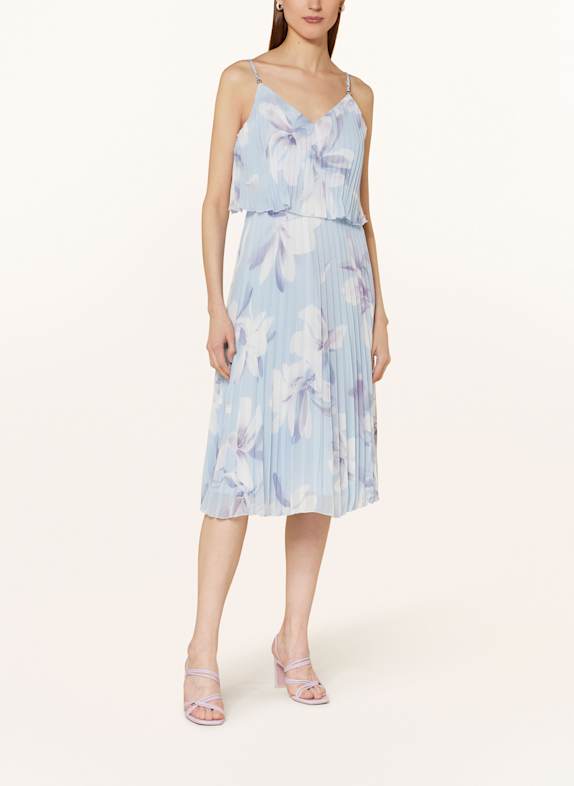 APART Cocktailkleid mit Plissee HELLBLAU/ HELLLILA/ WEISS