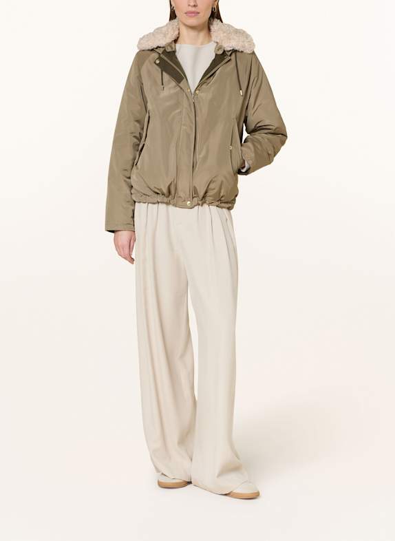 FUCHS SCHMITT Jacke mit abnehmbarem Kunstfell GRÜN