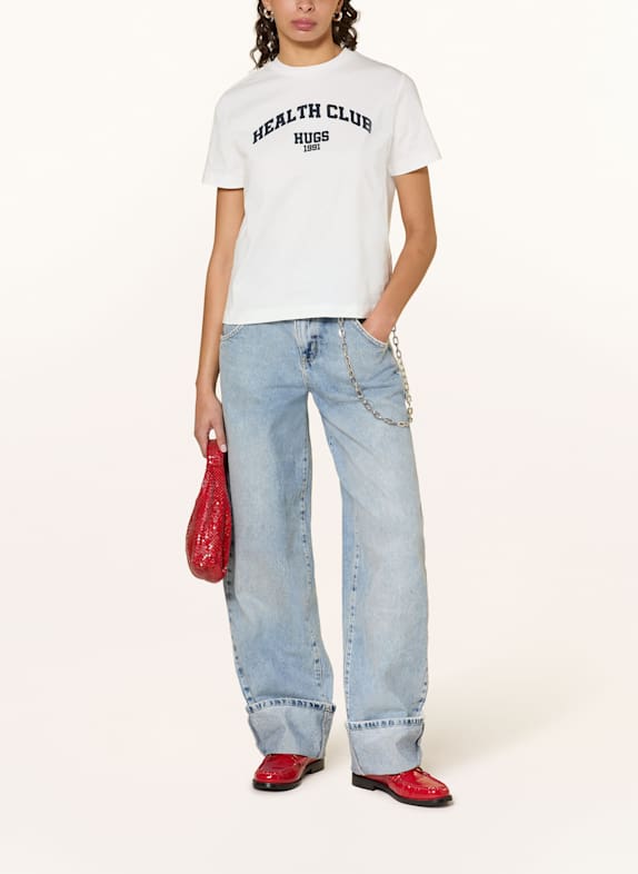 MRS & HUGS T-shirt WIT / DONKERBLAUW