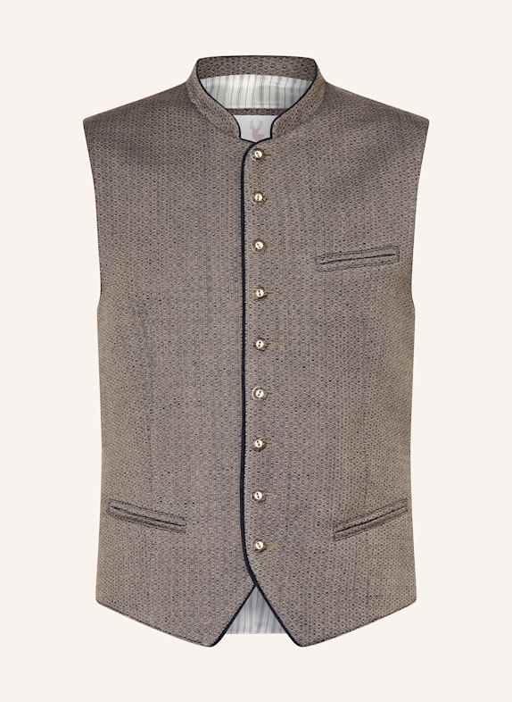 Johann & Johanna Trachtenweste BILLY mit Leinen DUNKELBLAU/ BEIGE