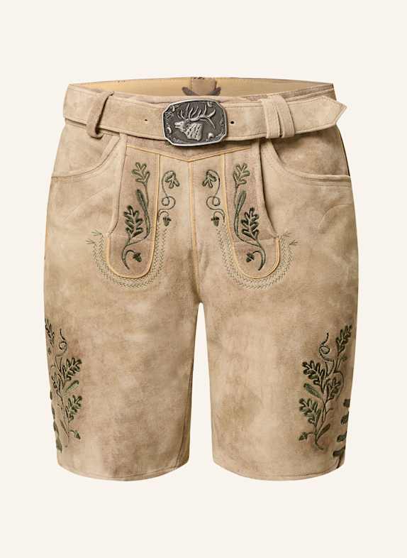Spieth & Wensky Trachten-Lederhose FREISTADT HELLBRAUN/ BRAUN/ DUNKELGRÜN