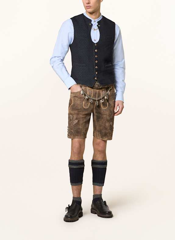 Spieth & Wensky Traditionele leren broek FEISTRITZ BRUIN / LICHTBRUIN