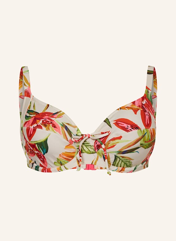 PrimaDonna Bügel-Bikini-Top TANZANIA CREME/ HELLGRÜN/ ROT