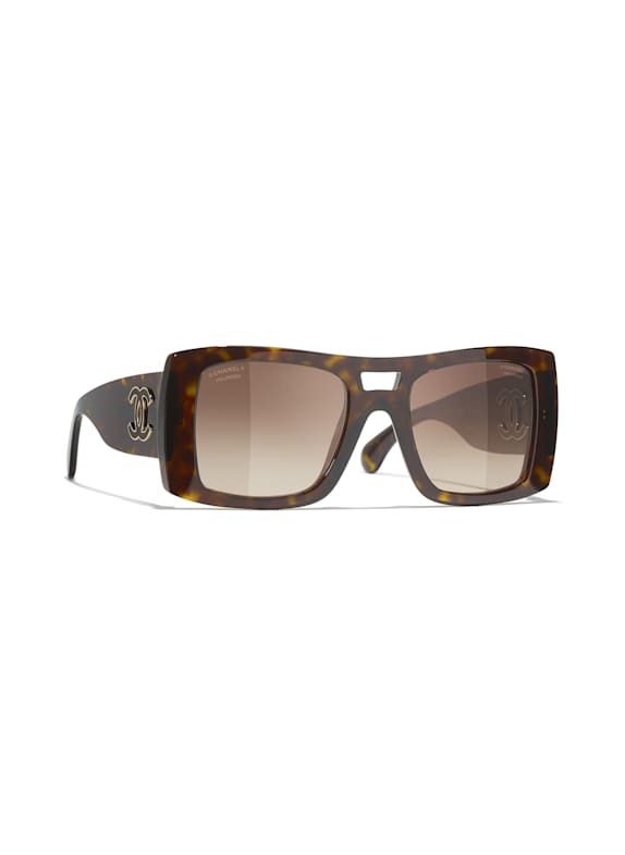 CHANEL Kwadratowe okulary przeciwsłoneczne C714S9 – HAVANA / BRĄZOWY GRADIENT