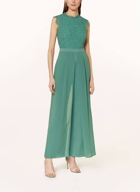 APART Jumpsuit with lace NEON TURQUOISE