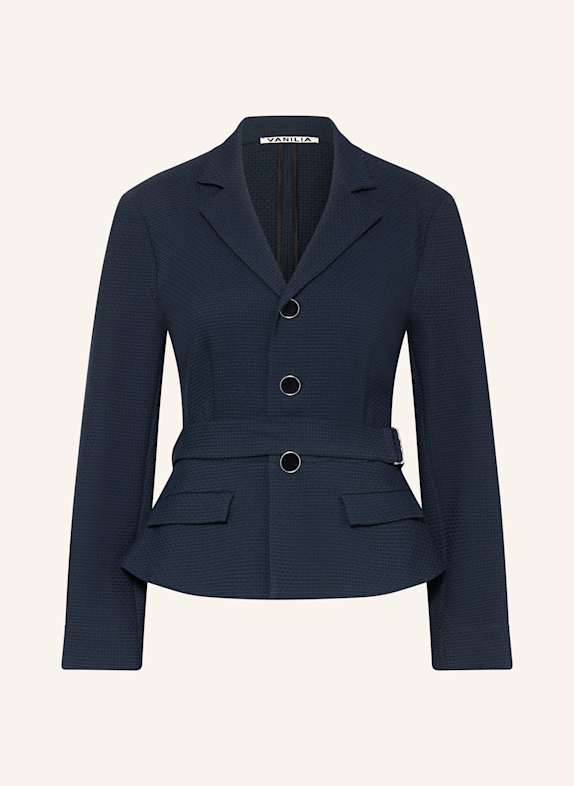 VANILIA Sweat-Blazer mit abnehmbarem Gürtel DUNKELBLAU