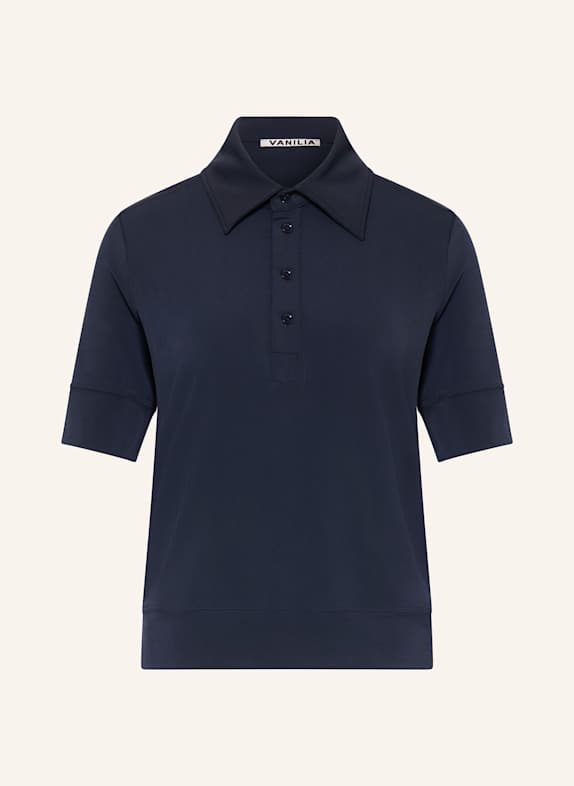 VANILIA Jersey-Poloshirt DUNKELBLAU