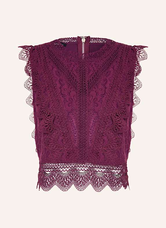 APART Blusentop mit Spitzenbesatz FUCHSIA