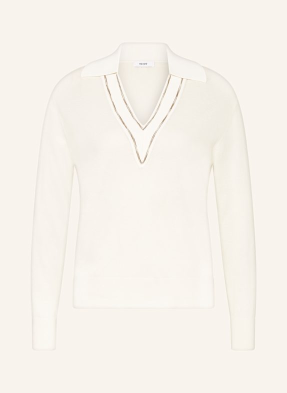 REISS Strick-Poloshirt ECRU