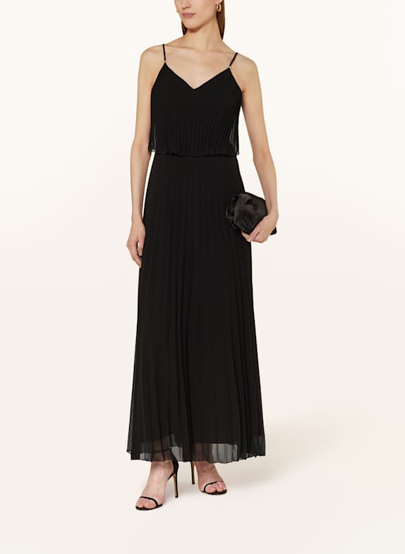 APART Abendkleid mit Plissees SCHWARZ
