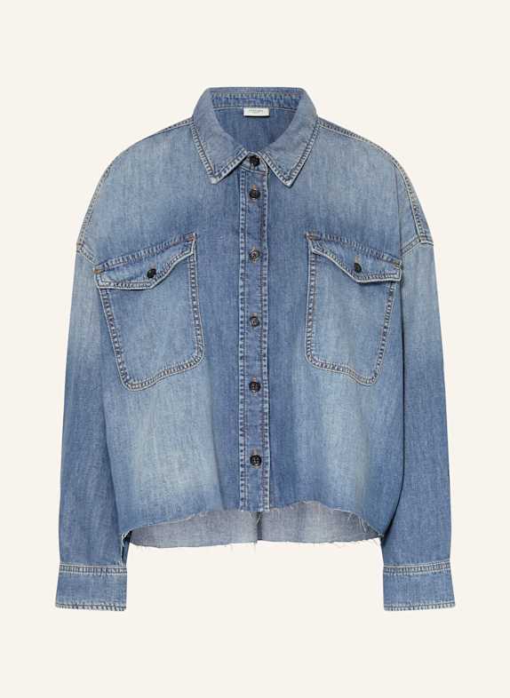 JOOP! JEANS Glitter pinstriped stretch leggings with elastic waistband with embossed logo BLUE
