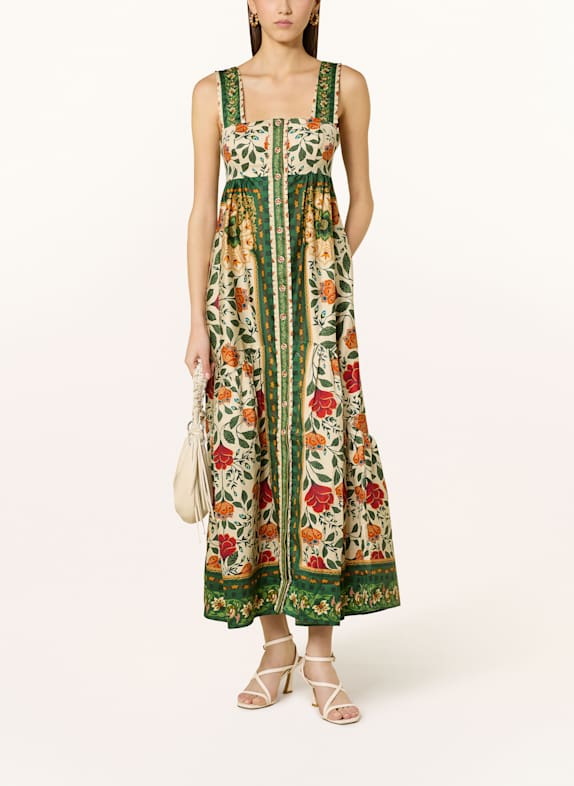 FARM RIO Kleid GARDEN TAPESTRY BEIGE/ GRÜN/ ROT
