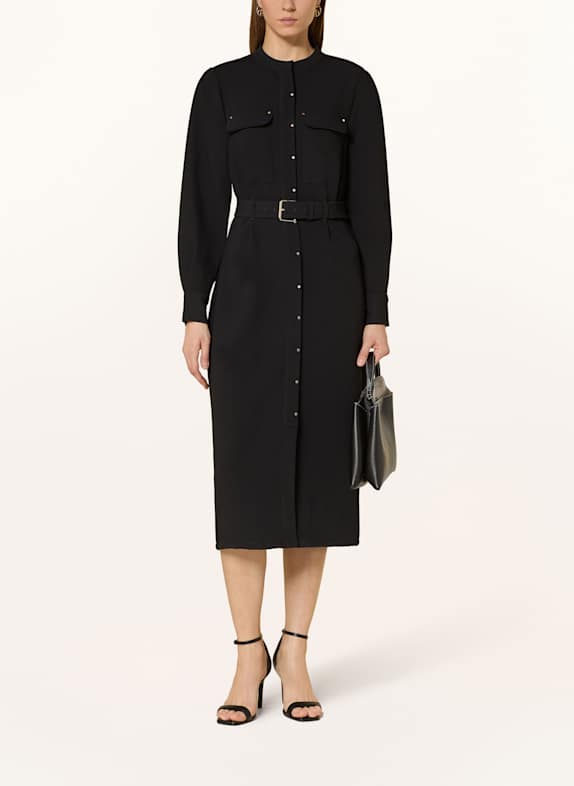 REISS Kleid mit Nieten SCHWARZ
