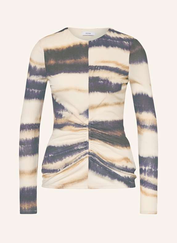 REISS Mens Purple Pullover Hoodie GIA CREAM/ DARK PURPLE/ BEIGE