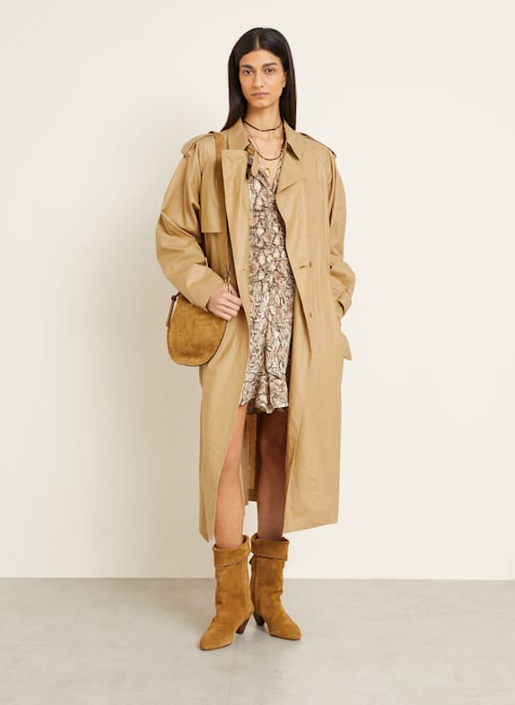 ISABEL MARANT Trenchcoat FREANNE mit Leinen CAMEL