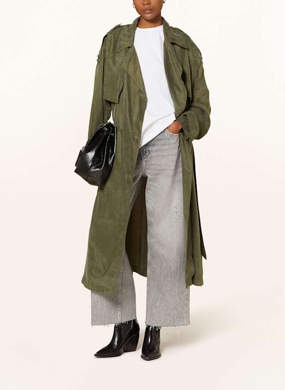 ALLSAINTS LINNIE trench coat DARK GREEN