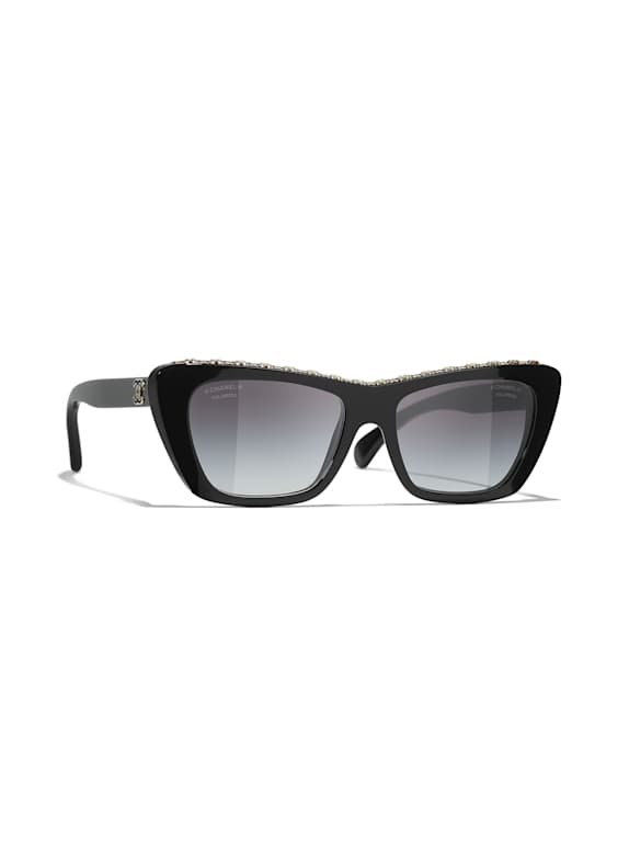 CHANEL Schmetterlingsförmige Sonnenbrille C622S8 - SCHWARZ/ GRAU POLARISIERT