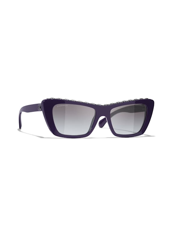 CHANEL Schmetterlingsförmige Sonnenbrille 175811 - DUNKELLILA/ GRAU VERLAUF