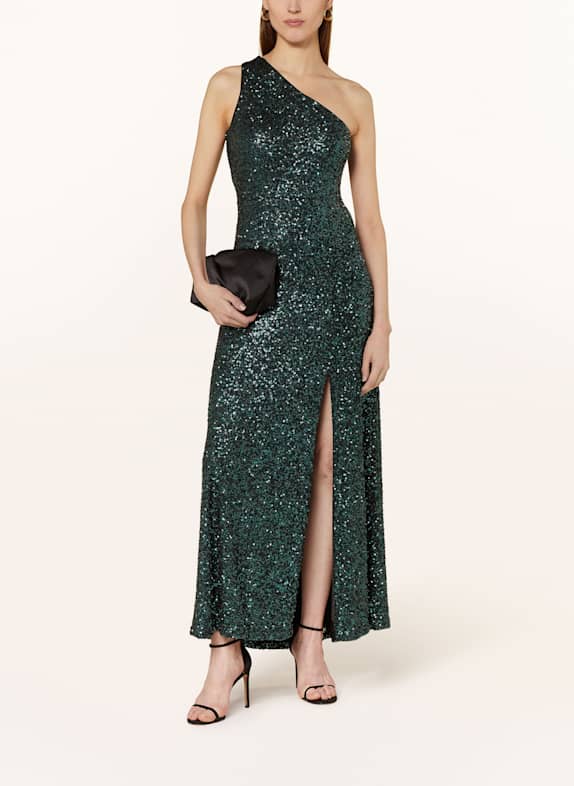APART One-Shoulder-Kleid mit Pailletten DUNKELGRÜN
