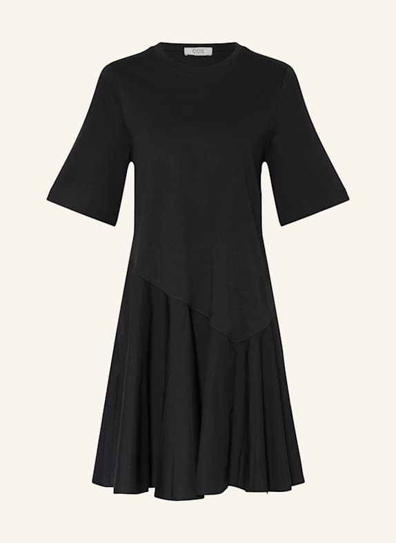 COS Kleid im Materialmix SCHWARZ