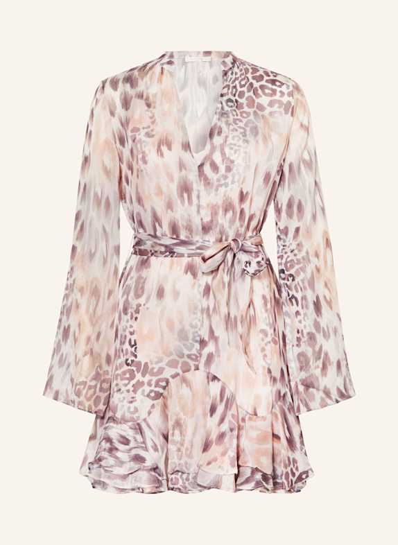 GUESS SIBILLA dress with frills ROSE GOLD/ BROWN/ LIGHT ORANGE