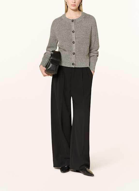 OPUS Gebreid vest DOLPINE ZWART / WIT