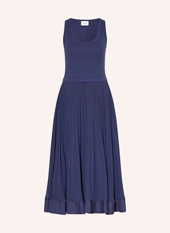 CLAUDIE PIERLOT Kleid im Materialmix mit Plissees DUNKELBLAU