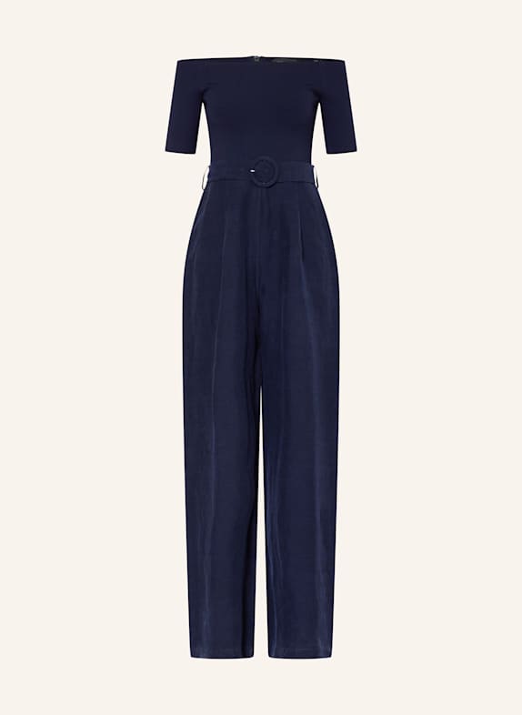 TED BAKER ANGELIY off-soulder jumpsuit in a mix of materials DARK BLUE