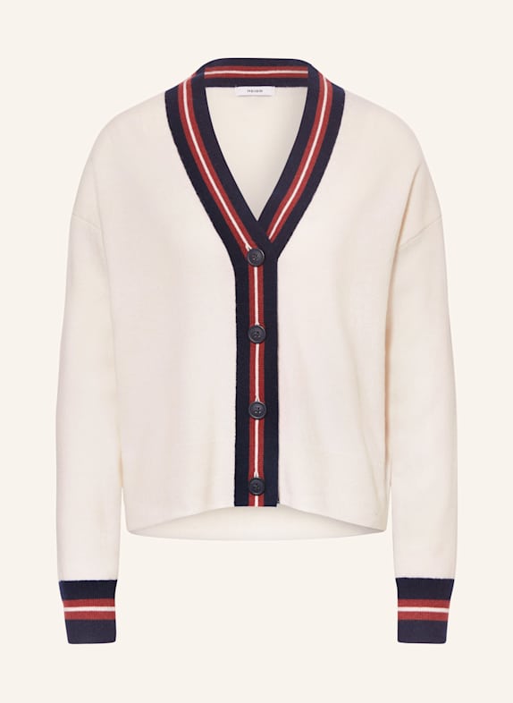 REISS Strickjacke MILA ECRU/ DUNKELBLAU/ DUNKELORANGE