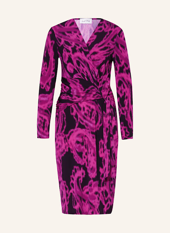 Joseph Ribkoff Kleid in Wickeloptik SCHWARZ/ FUCHSIA