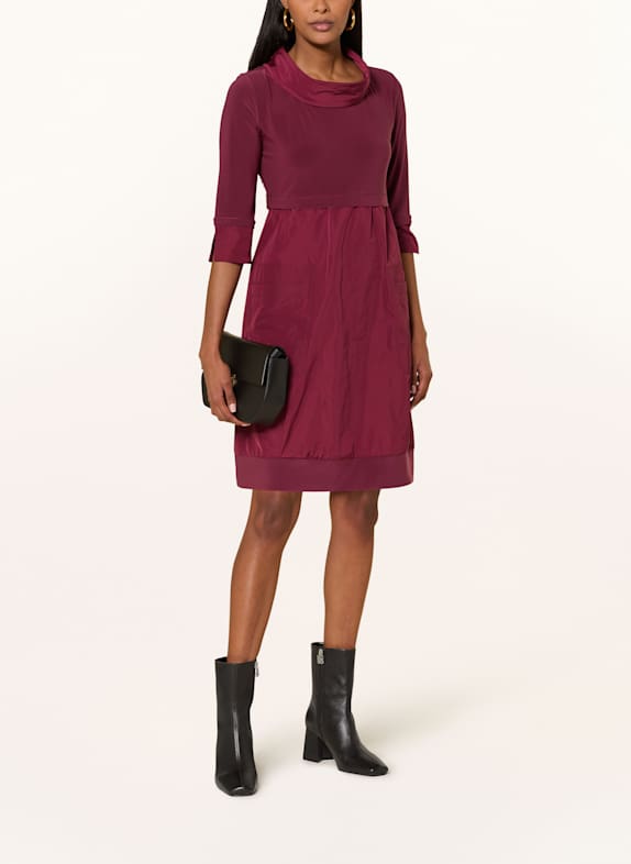 Joseph Ribkoff Kleid mit 3/4-Arm im Materialimix DUNKELROT