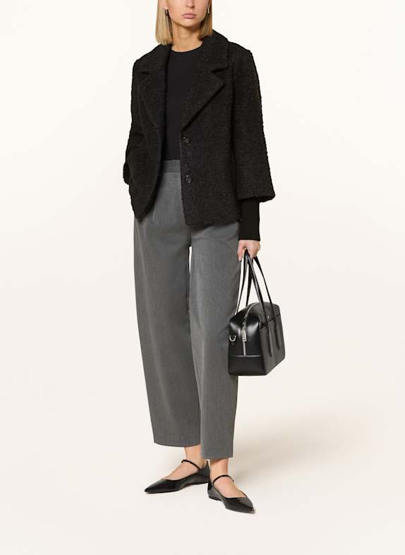 comma Bouclé-Jacke SCHWARZ