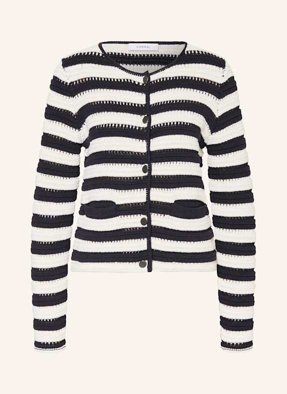 comma Cropped cardigan WHITE/ DARK BLUE