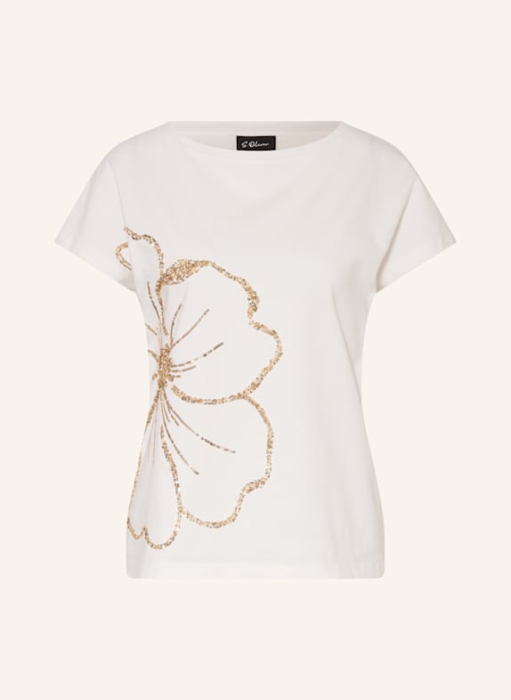 s.Oliver BLACK LABEL T-Shirt mit Pailletten ECRU