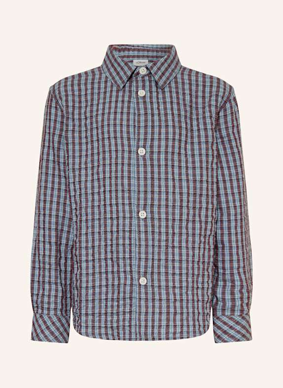 s.Oliver RED Koszula muślinowa SZARONIEBIESKI / CIEMNOCZERWONY / BIAŁY