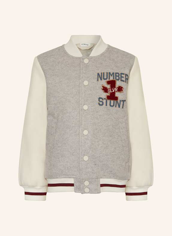 s.Oliver RED College-Jacke GRAU/ CREME/ DUNKELROT