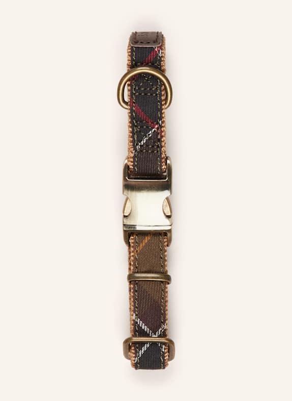 Barbour Hundehalsband TARTAN WEBBING OLIV/ DUNKELBRAUN/ GELB